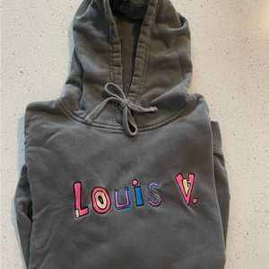 Louis V Embroidered Hoodie - Unisex Size Medium